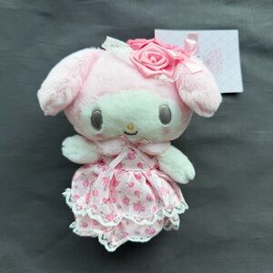 Sanrio 50th Anniversary My Melody with rose wedding dress plush/keychain lm8